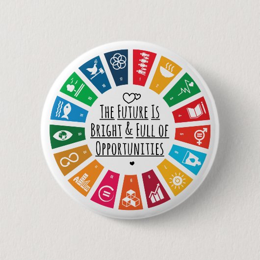Sustainability Goals Advocacy Community Action Ronde Button 5,7 Cm (Voorkant)
