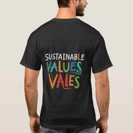 Sustainable Values design man T-shirt (Achterkant)