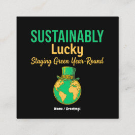 Sustainably Lucky Earth Eco-Friendly Green Living  Vierkante Visitekaartje