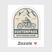 Susten Pass Zwitsers-Alpen motortour Sticker (Vel)