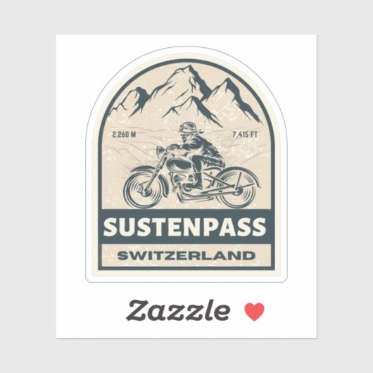 Susten Pass Zwitsers-Alpen motortour Sticker (Vel)