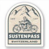 Susten Pass Zwitsers-Alpen motortour Sticker (Voorkant)
