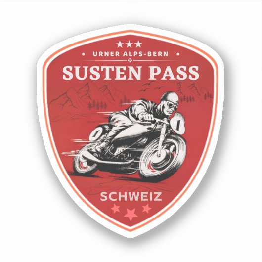 Susten Pass Zwitsers-Alpen motortour Sticker (Voorkant)