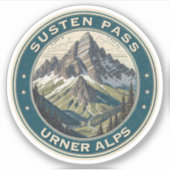 Susten Pass, Zwitserse Alpine Mountain Road Sticker (Voorkant)