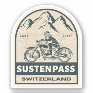 Sustenpas zwitserse-alpen motorfietstoer sticker