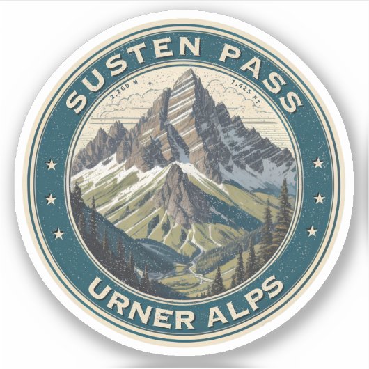 Sustenpas, Zwitserse Alpenbergweg Sticker (Voorkant)