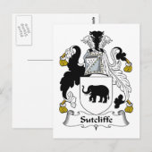 Sutcliffe Familie Crest Briefkaart (Voorkant / Achterkant)