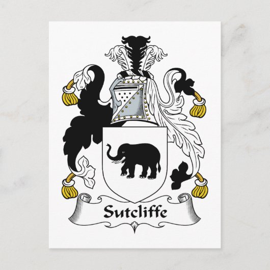 Sutcliffe Familie Crest Briefkaart (Voorkant)