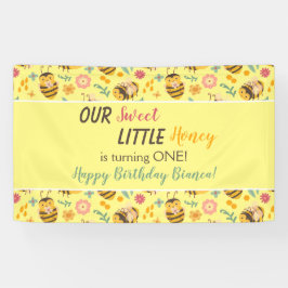 Sute Sweet Little Honey Bumble Bee Birthday Banner
