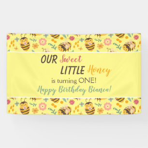 Sute Sweet Little Honey Bumble Bee Birthday Banner