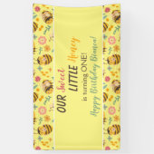 Sute Sweet Little Honey Bumble Bee Birthday Banner (Verticaal)