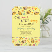 Sute Sweet Little Honey Bumble Bee Birthday Kaart (Staand voorkant)