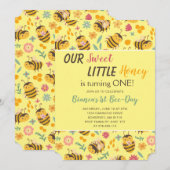 Sute Sweet Little Honey Bumble Bee Birthday Kaart (Voorkant / Achterkant)