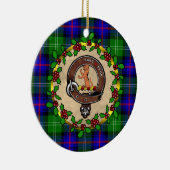 Sutherland Badge & Tartan Gepersonaliseerde Kerstm Keramisch Ornament (Rechts)