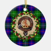 Sutherland Badge & Tartan Gepersonaliseerde Kerstm Keramisch Ornament (Voorkant)