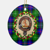 Sutherland Badge & Tartan Gepersonaliseerde Kerstm Keramisch Ornament (Links)