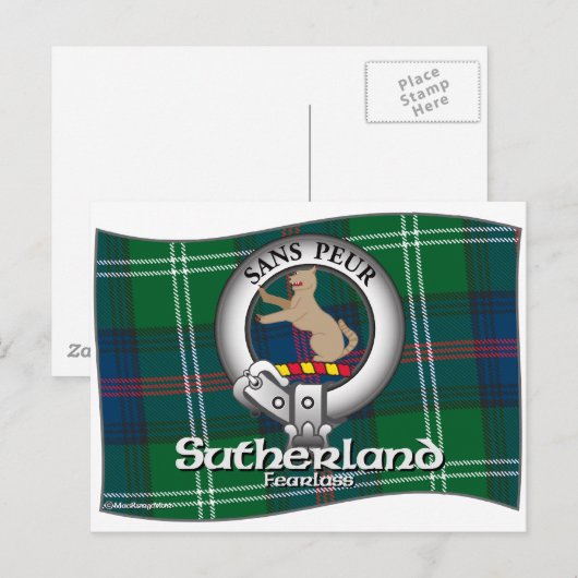 Sutherland Clan Briefkaart (Voorkant / Achterkant)