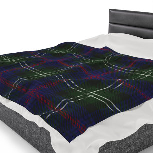 Sutherland Clan Plaid Groen Paars Geruit Fleece Deken