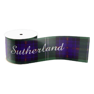 Sutherland Clan Pset Scottish tartan Grosgrain Lint