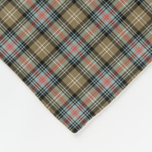 Sutherland Clan Tan en Black Ancient Tartan Fleece Deken