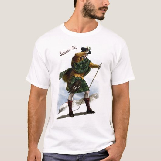 Sutherland Clan Tartan - familie Sutherland T-shirt (Voorkant)