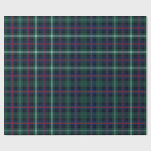 Sutherland Clan Tartan Groen en Blauw Plaid Cadeaupapier (Vlak)