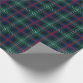 Sutherland Clan Tartan Groen en Blauw Plaid Cadeaupapier (Hoek)
