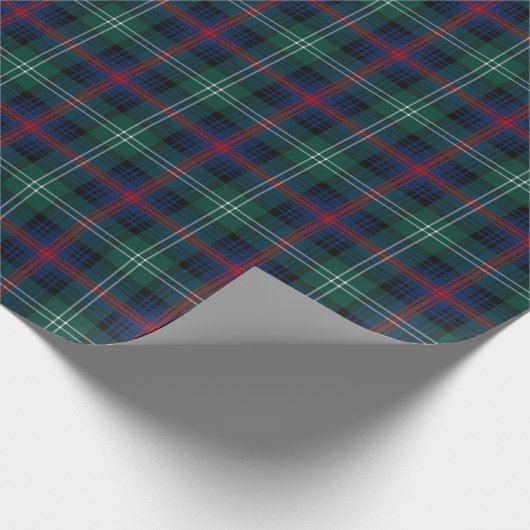 Sutherland Clan Tartan Groen en Blauw Plaid Cadeaupapier (Hoek)