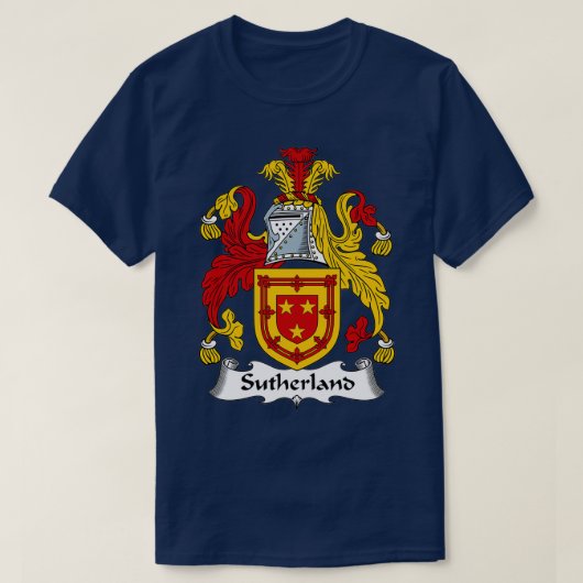 Sutherland Coat of Arms Sutherland Family Crest T-shirt (Design voorkant)