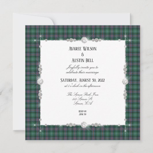 Sutherland Old Ancient Tartan Invitation Kaart (Voorkant)