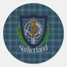 Sutherland Schotse Clan Tartan & Crest