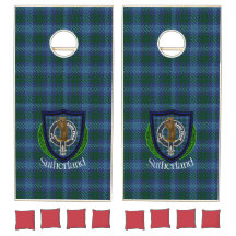 Sutherland Schotse Clan Tartan en Crest