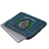 Sutherland Schotse Clan Tartan en Wapenembleem Laptop Sleeve (Voorkant onderkant)
