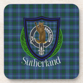 Sutherland Schotse Clan Tartan & Wapen Bier Onderzetter