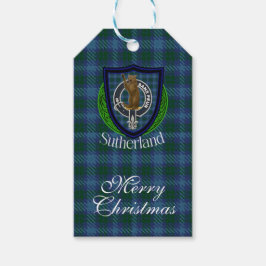 Sutherland Schotse Clan Tartan & Wapen Cadeaulabel