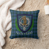 Sutherland Schotse Clan Tartan & Wapen Kussen (Deken)
