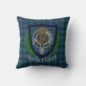 Sutherland Schotse Clan Tartan & Wapen Kussen (Achterkant)