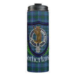 Sutherland Schotse Clan Tartan & Wapen Thermosbeker