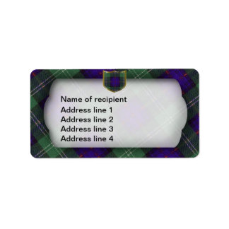 Sutherland Schotse Tartan adreslabel Etiket
