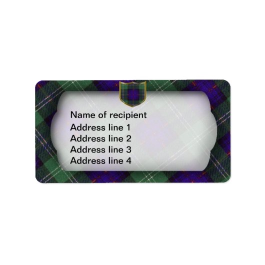 Sutherland Schotse Tartan adreslabel Etiket (Voorkant)