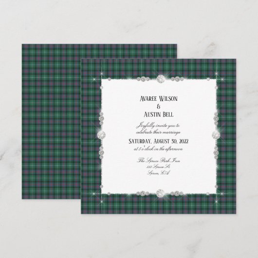 Sutherland Schotse Tartan Uitnodiging (Voorkant / Achterkant)