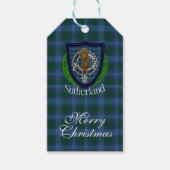 Sutherland Scottish Clan Tartan & Crest Cadeaulabel (Voorkant)