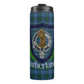 Sutherland Scottish Clan Tartan & Crest Thermosbeker (Voorkant)