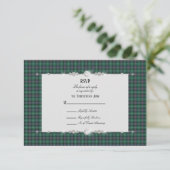 Sutherland Scottish Tartan RSVP Kaartje (Staand voorkant)