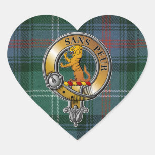 Sutherland Tartan & Badge Hart Sticker