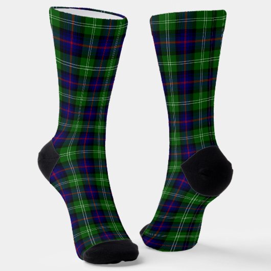 Sutherland tartan blauw groen geruit sokken (Gebogen)