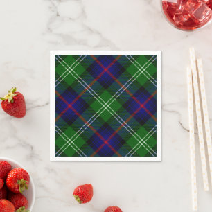Sutherland tartan blauw groen ruit servet
