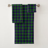 Sutherland tartan blue green plaid bad handdoek (Insitu)
