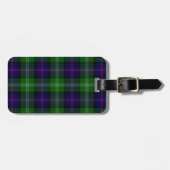 Sutherland tartan blue green plaid bagagelabel (Voorkant horizontaal)