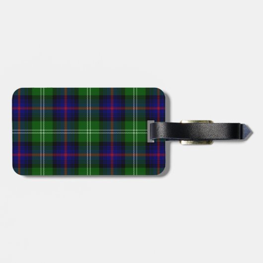 Sutherland tartan blue green plaid bagagelabel (Achterkant horizontaal)